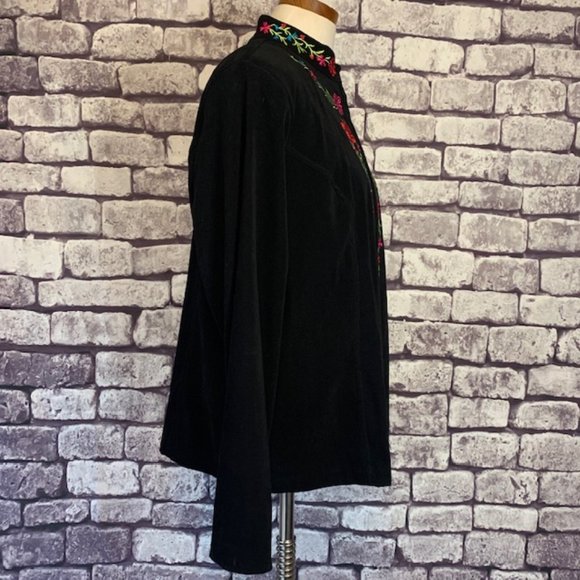 Notations Black Jacket W/ Decorative Stitching - Picture 6 of 9